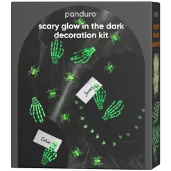 Halloween glow in the dark – 75 selvlysende edderkopper og 6 hender + spindelvev