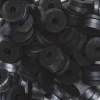 Heishi-perler i rør – sølv metallicglinsende svarte Heishi-perler, Ø6 mm