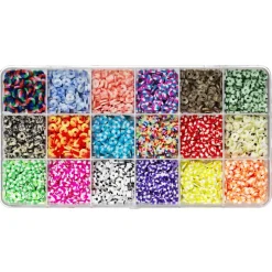 Heishi-perler i stripet og fargerik miks med 18 ulike varianter