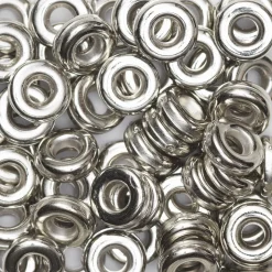 Heishi-perler i rør – sølv metallic heishis, Ø6 mm (harde)