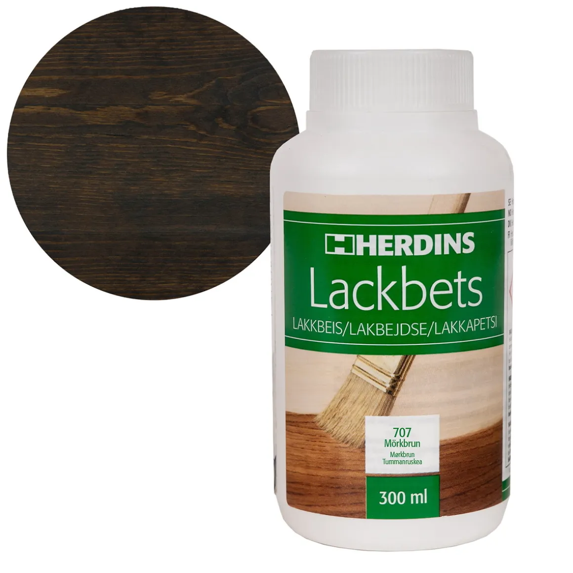 Herdins lakkbeis 300 ml – 707 mørkebrun