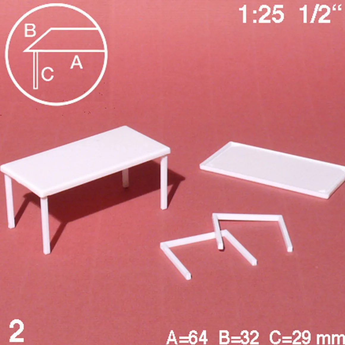 Hermoli bord 2 stk. 1:25