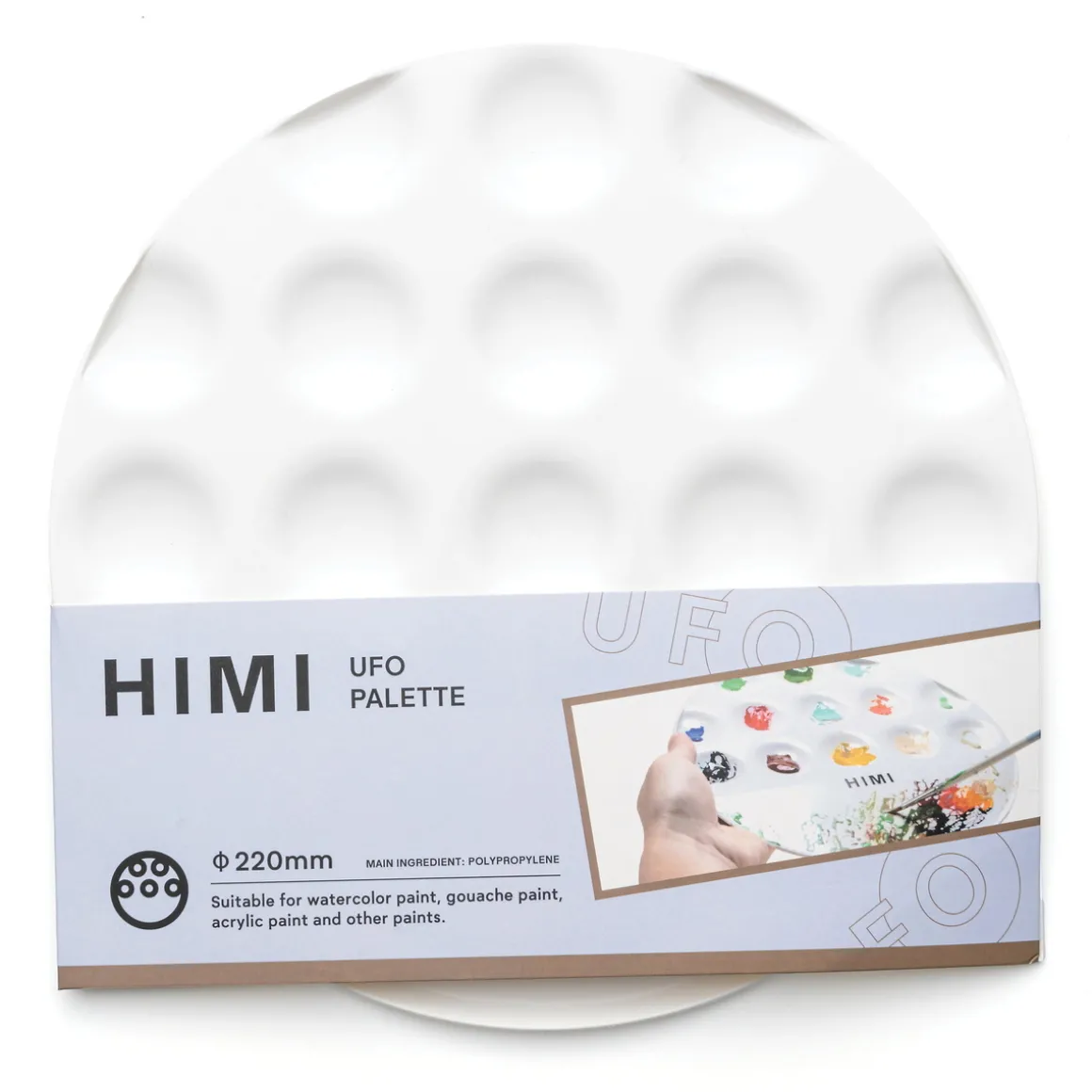 HIMI UFO rund palett av plast med 13 fordypninger, diameter 22 cm