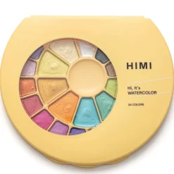 Himi Watercolour Kit Metallic, 24 skinnende akvarellfarger og 1 pensel