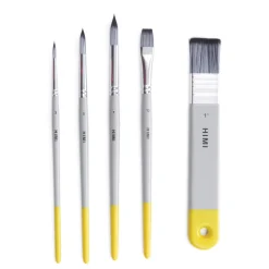 HIMI Watercolour, 5-pakning akvarellpensler, 3 runde, 1 flat og 1 bred og flat