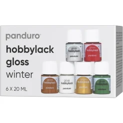 Hobbylakk gloss 6×20 ml Winter – 6 blanke farger som gir vinter- og julestemning
