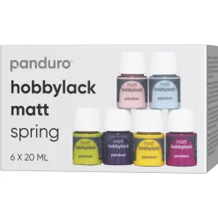 Hobbylakk matt 6×20 ml Spring – 6 matte vårfarger