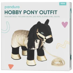 Hobby Pony – komplett utstyr med dekken, sko og tilbehør i glitrende gull!