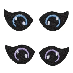 Hobby Pony stofføyne 2 par, blå og lilla, 32x20 mm