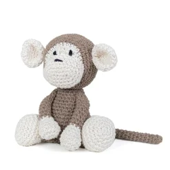 Hooked DIY-kit Monkey Mace, hekle en søt amigurumi-ape, lengde 17 cm