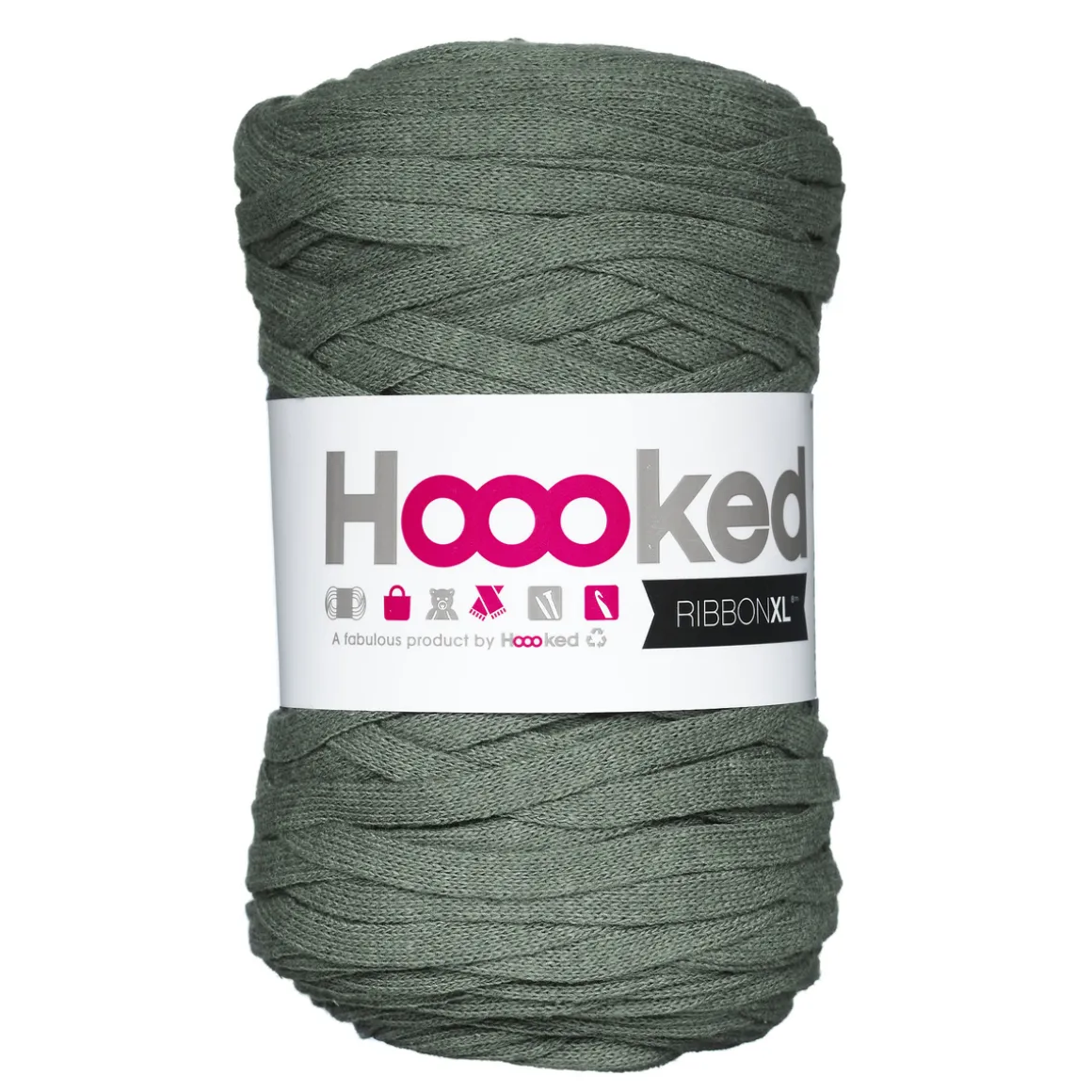 Hooked Ribbon XL garn 250 g armygrønn – RXLSP6 Dried herb
