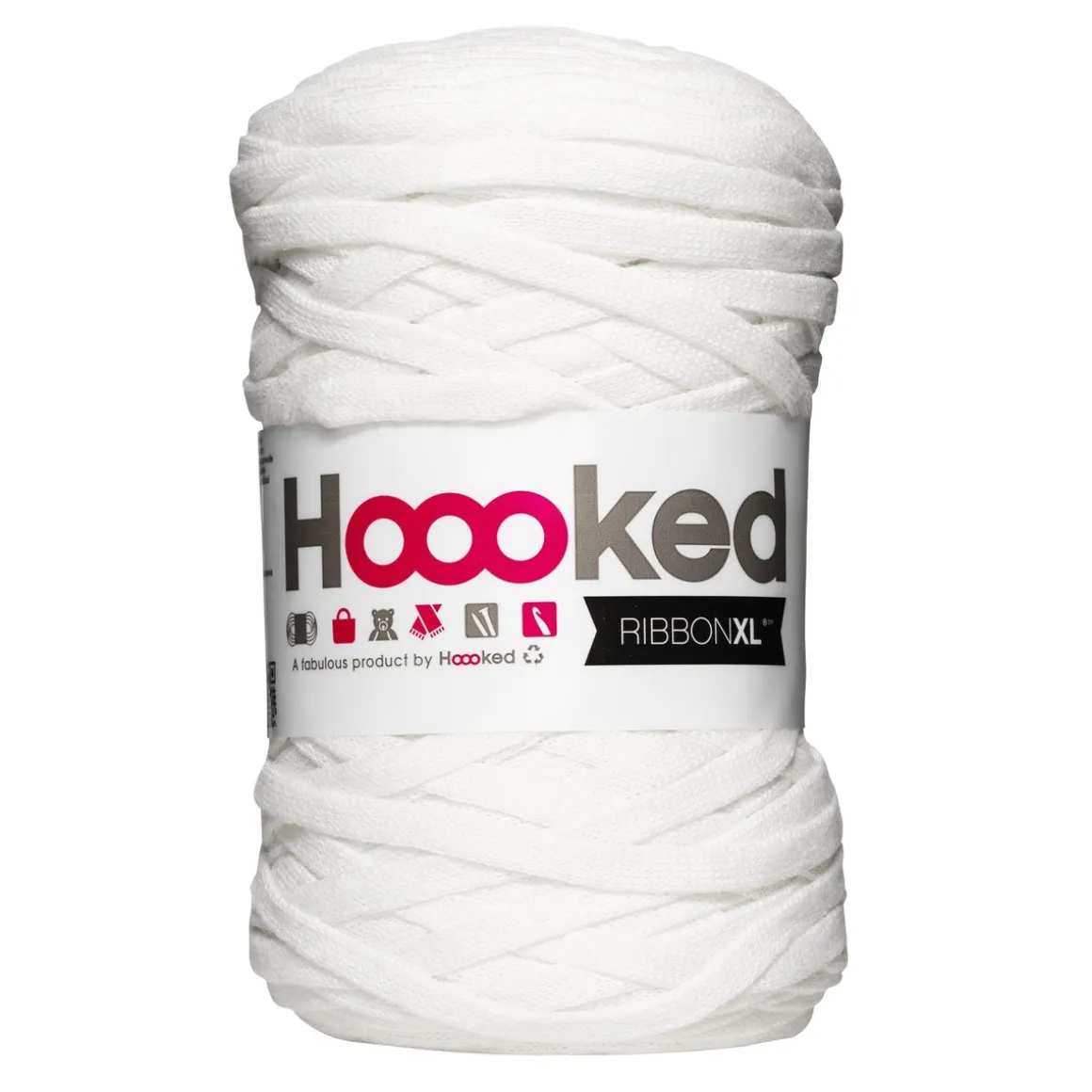 Hooked Ribbon XL garn 250 g hvit – RXL28 White