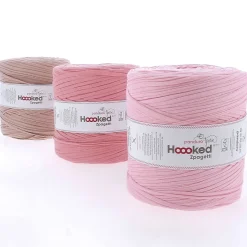 Hooked Zpagetti Medium trikotgarn 900 g rosa – Light Pink shades ZP005–05, pris per stykk
