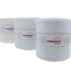 Hooked Zpagetti Medium trikotgarn 900 g hvit – White shades ZP005–1, pris per stykk