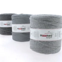 Hooked Zpagetti Medium trikotgarn 900 g grå – Grey Shades ZP005–12, pris per stykk