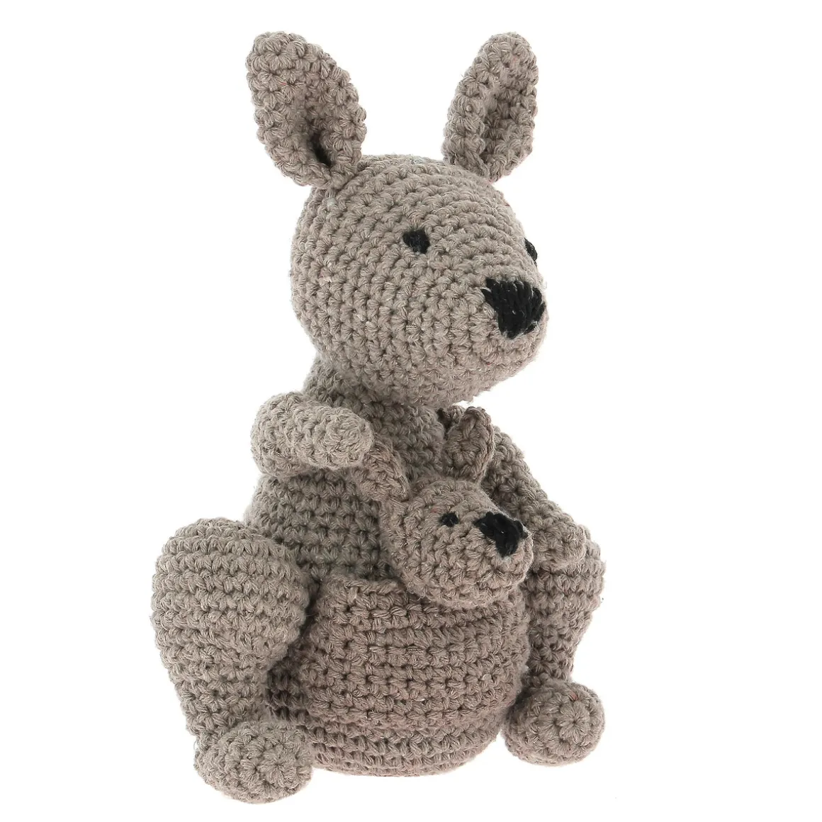 Hoooked DIY-kit Kenguruen Kayleigh og yngstebarnet hennes! H 23 cm