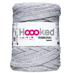 Hoooked Ribbon XL garn Lurex 250 g sølv – Silver Glitter