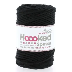 Hoooked Spesso Eco Barbante Chunky Cotton by Panduro Yarn – 500 g svart, Noir S250