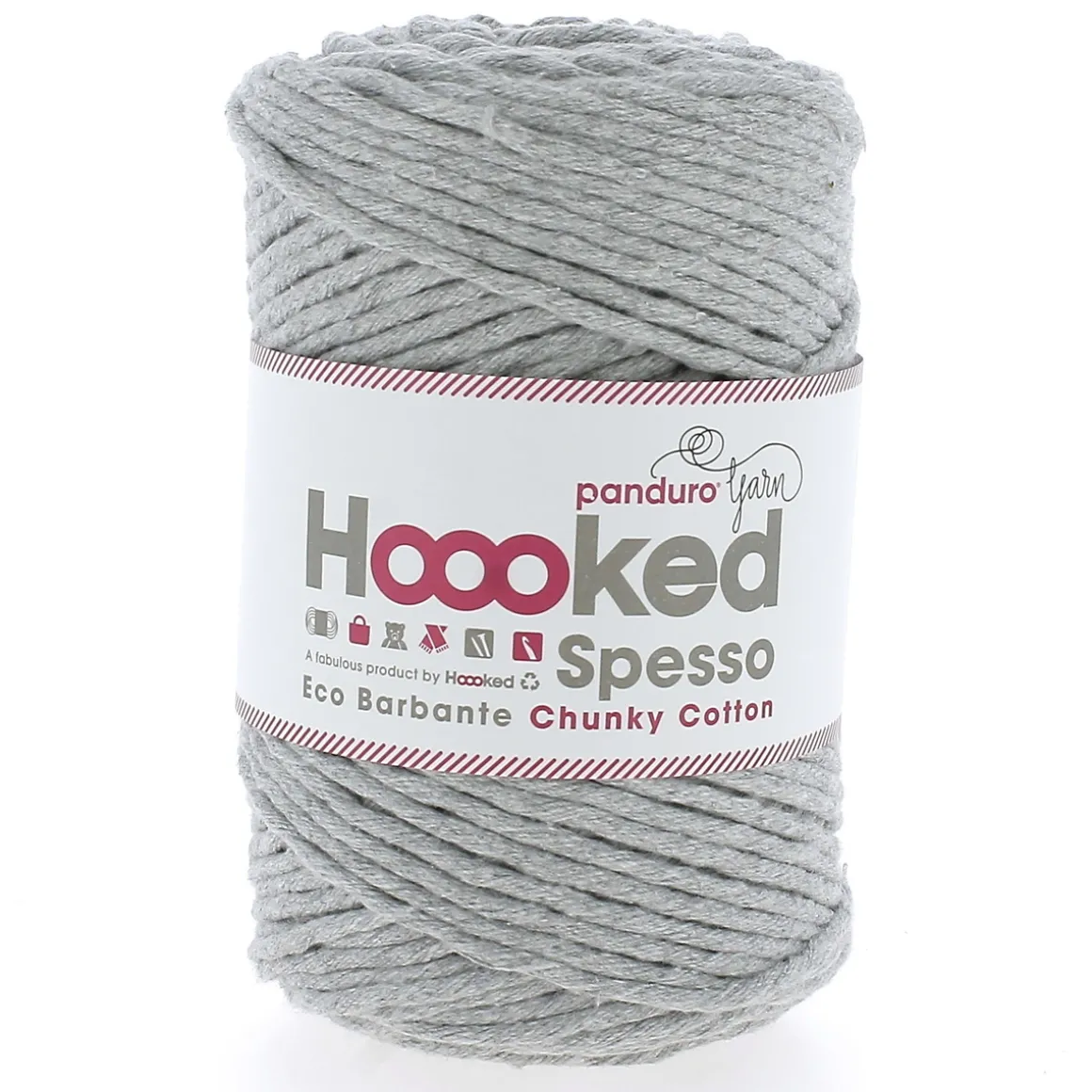 Hoooked Spesso Eco Barbante Chunky Cotton by Panduro Yarn – 500 g grå, Gris S270