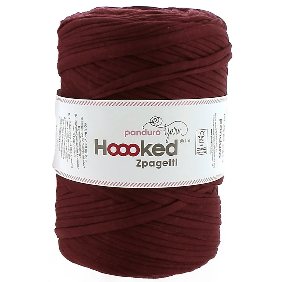 Hoooked Zpagetti Medium trikotgarn 450 g brun – Bordeaux shades, pris per stykk