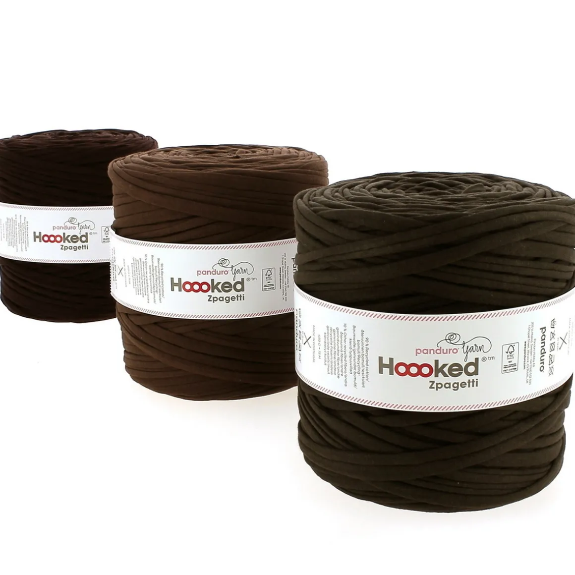 Hoooked Zpagetti Medium trikotgarn 900 g brun – Brown shades, pris per stykk