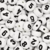Hvite tallperler 0–9 – 150 stk. Svarte tall