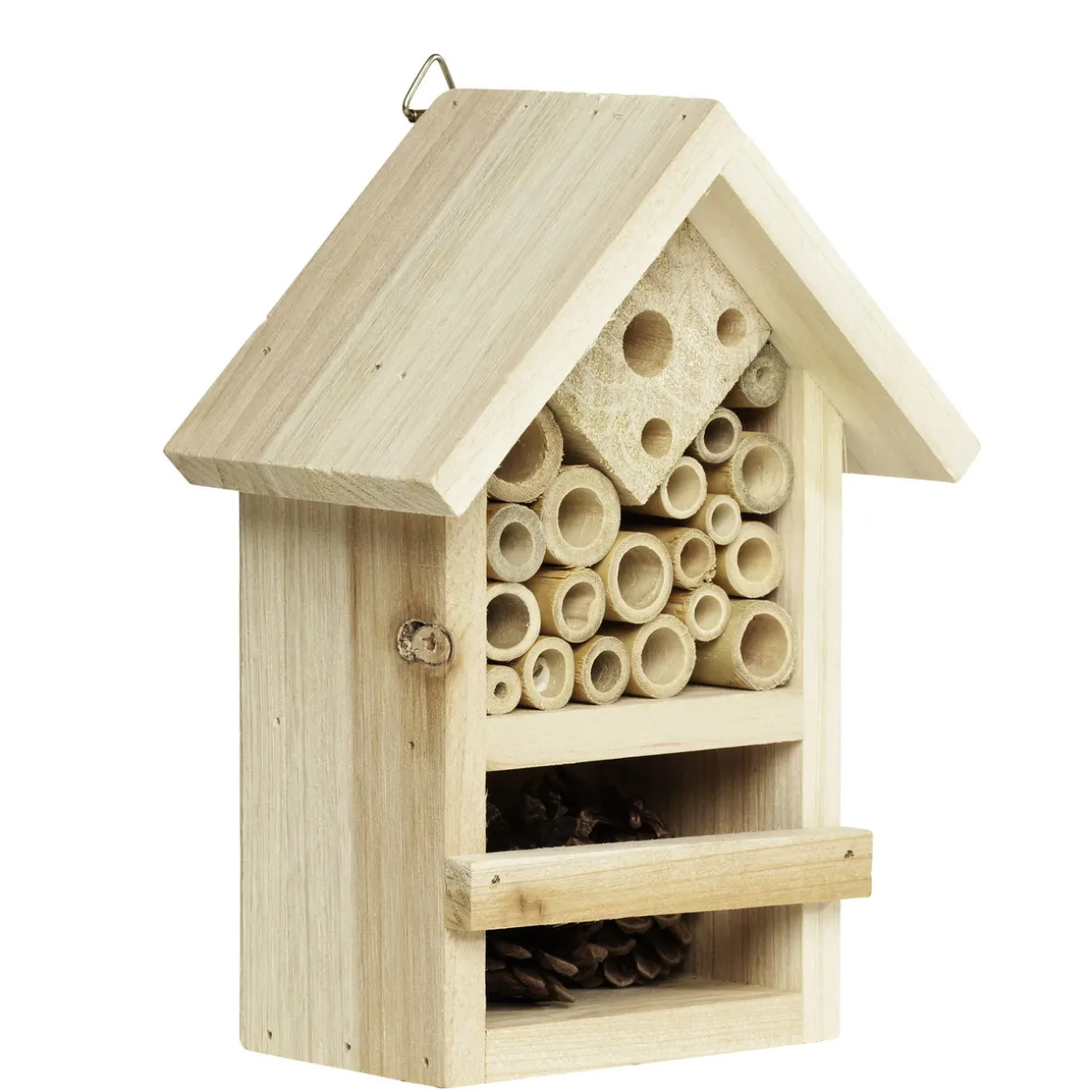 Insekthus insekthotell 13×8×18 cm i lyst, ubehandlet FSC®-merket tre