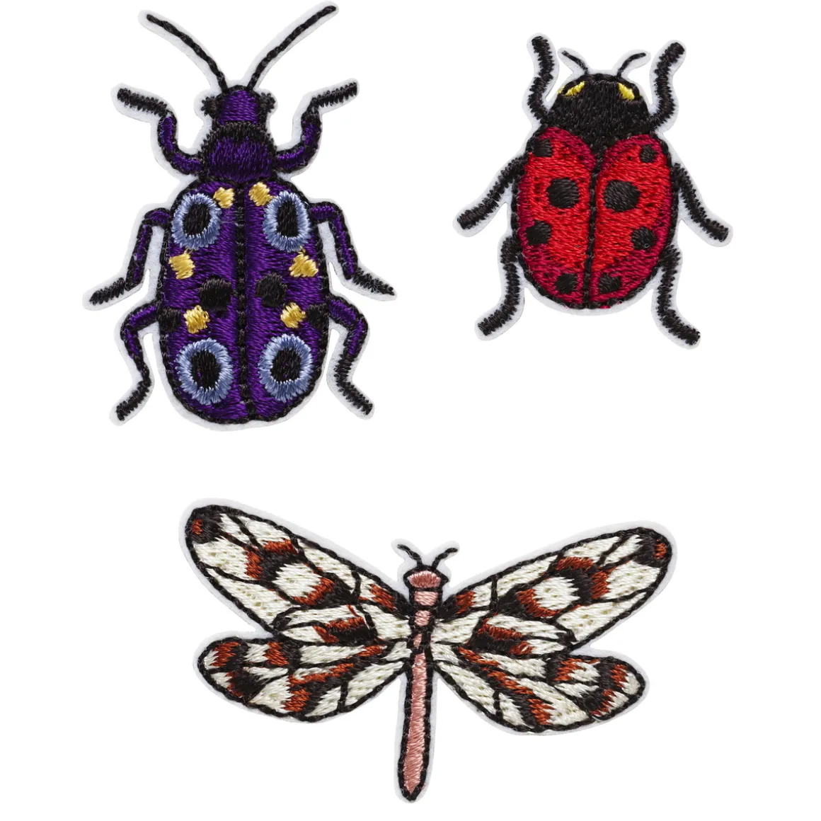Iron-on insekter lilla/rød