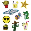 Iron-on strykemerke 10-pakning med motiver inspirert av pop art – størrelse 4–11 cm