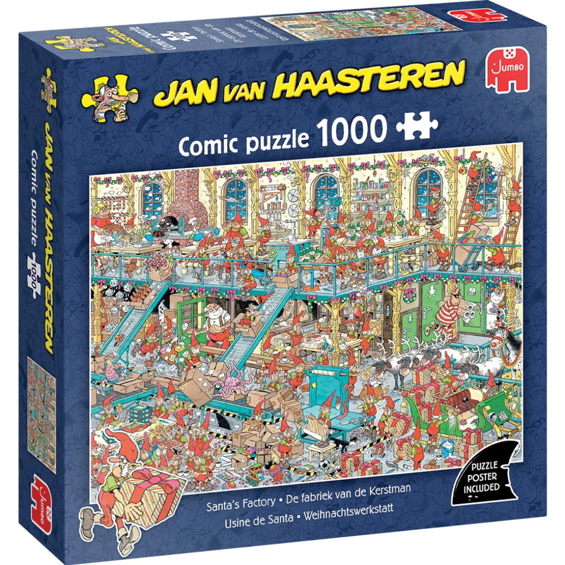 Jan van Haasteren puslespill – Santa’s Factory. 1000 biter, 68x49 cm