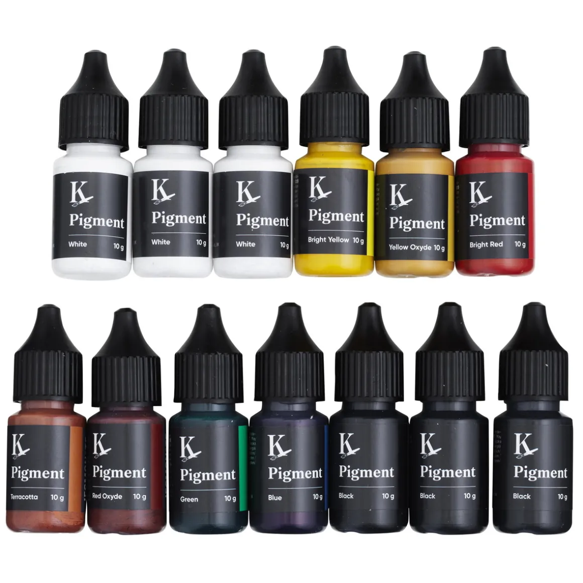 Jesmonite Pigment set 13×10 g – farg Jesmonite under støpeprosessen