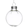 Juletrekuler av glass, små transparente julekuler, 16 stk. med diameter 3,5 cm