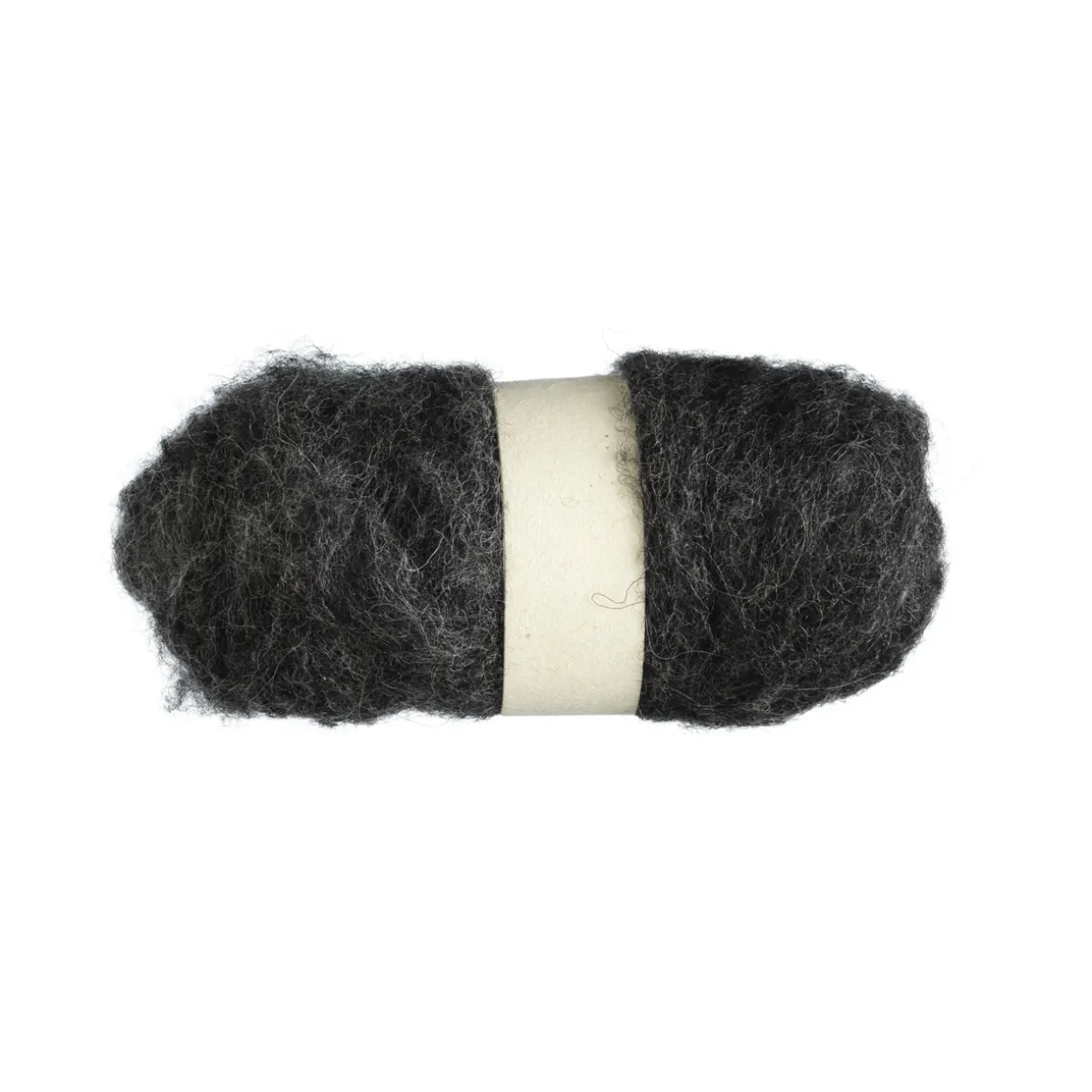 Kardet ull 50 g antrasittmelert