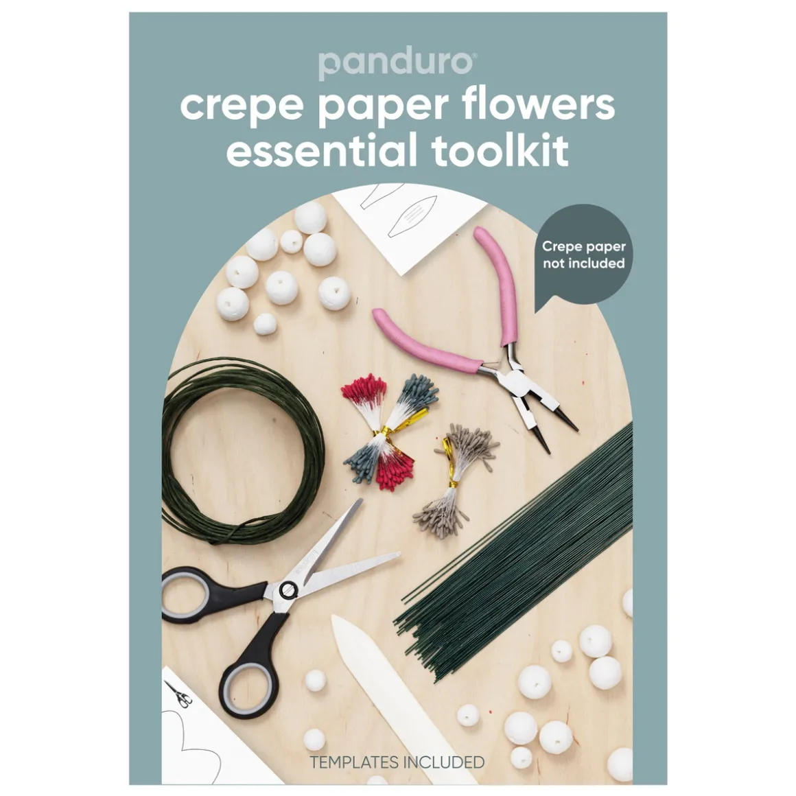 Kit med alt du trenger for å lage papirblomster