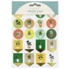 Klistremerkeblokk 16 ark Plant Person – en mengde motiver med potteplanter og nyttige etiketter. 2×8 designer