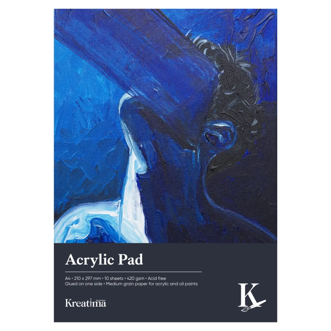 Kreatima Acrylic akrylblokk A3 (297×420 mm), 10 ark, 420 g/m²