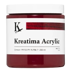 Kreatima Acrylic akrylmaling 250 ml – Crimson PR 15:3 PY 74 PBk 7