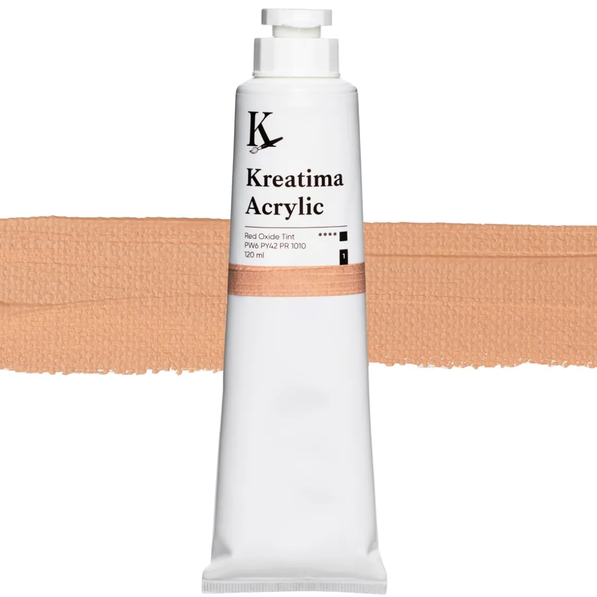Kreatima Acrylic akrylmaling 120 ml – Red Oxide Tint PW 6 PY 42 PR 1010