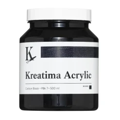 Kreatima Acrylic akrylmaling 500 ml – Carbon Black PBk 7 PR 101