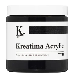 Kreatima Acrylic akrylmaling 250 ml – Carbon Black PBk 7 PR 101