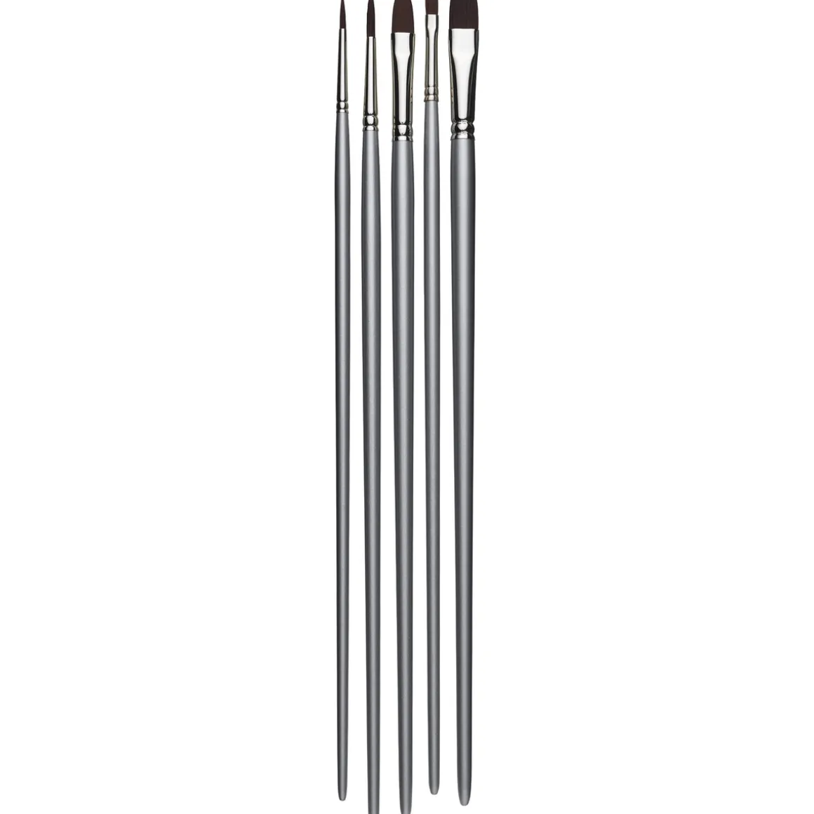 Kreatima Acrylic Set med 5 pensler for akrylmaling – Flat 4, 12, Round 6, 12, Oval 10