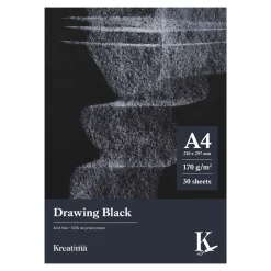 Kreatima Drawing Black tegneblokk A4 (210x297 mm), 30 svarte ark, 170 g/m²