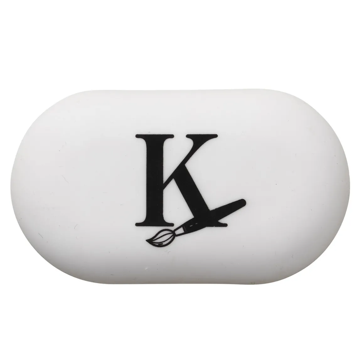 Kreatima hvitt, ovalt viskelær 63×37×17 mm, PVC-fritt