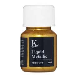 Kreatima Liquid Metallic 30 ml, vannbasert metallicmaling – Yellow gold