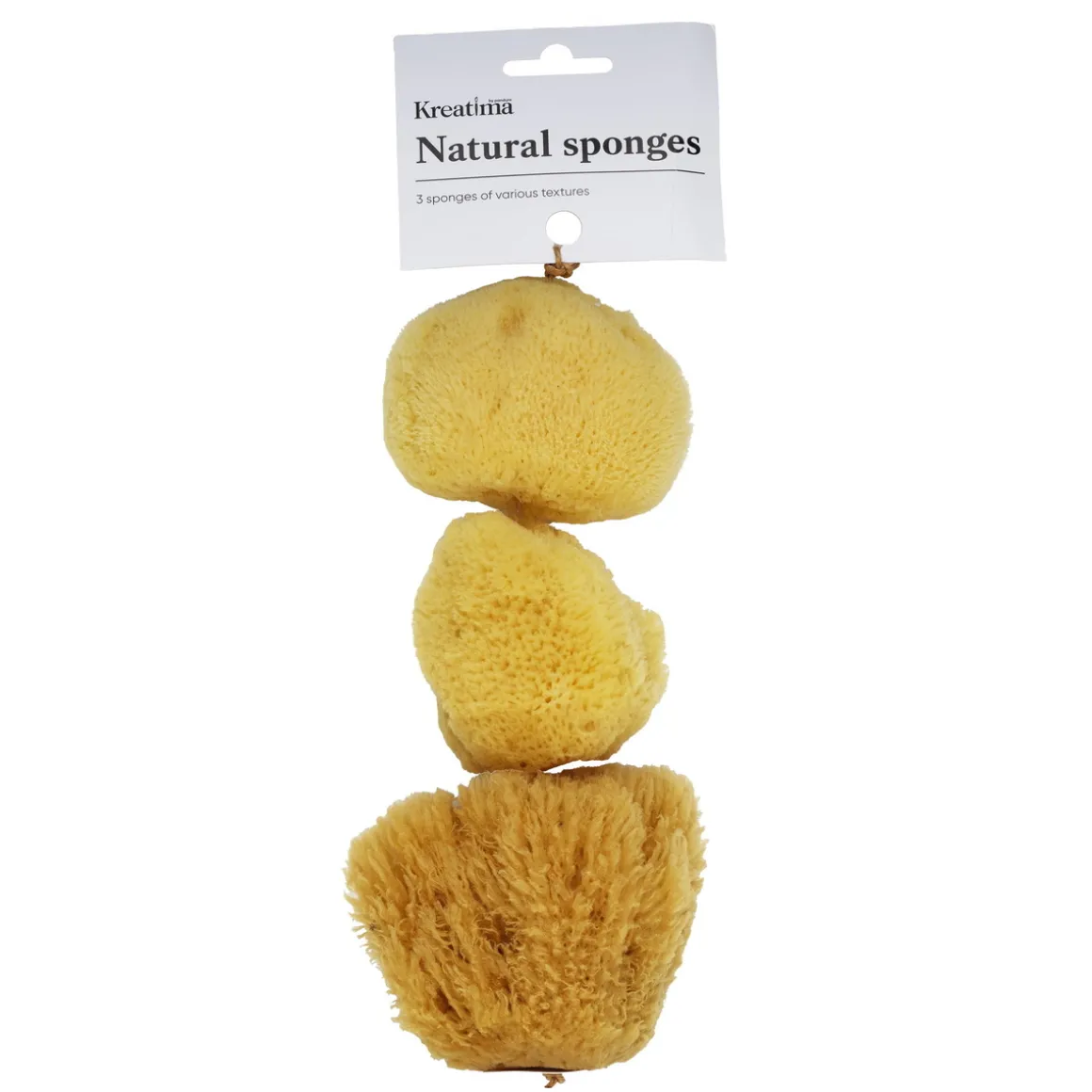 Kreatima natursvamp malersvamp for akvareller og maling, 3-pakning store
