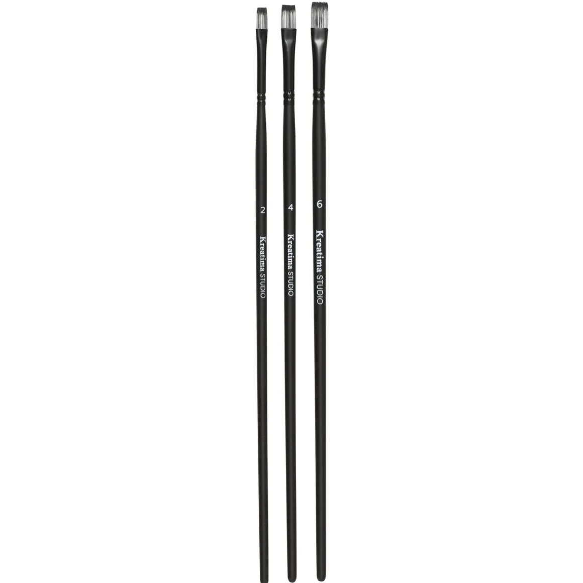 Kreatima pensel Studio Flat 3-pakning, nr. 2, 4, 6 – syntetiske pensler, flat bust