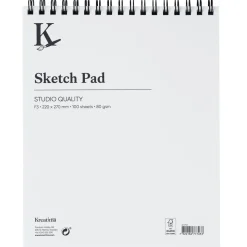 Kreatima Studio Sketch spiralbundet skisseblokk F3 (220x270 mm), 100 ark, 80 g/m²