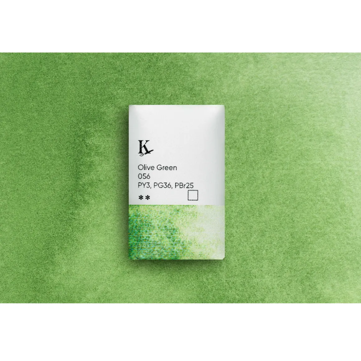 Kreatima Watercolour akvarellmaling 1/1 – Olive Green 056 PY3, PG36, PBr25