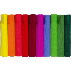 Kreppapir Vibrant joy, 10 ruller à 25×250 cm i sterke farger