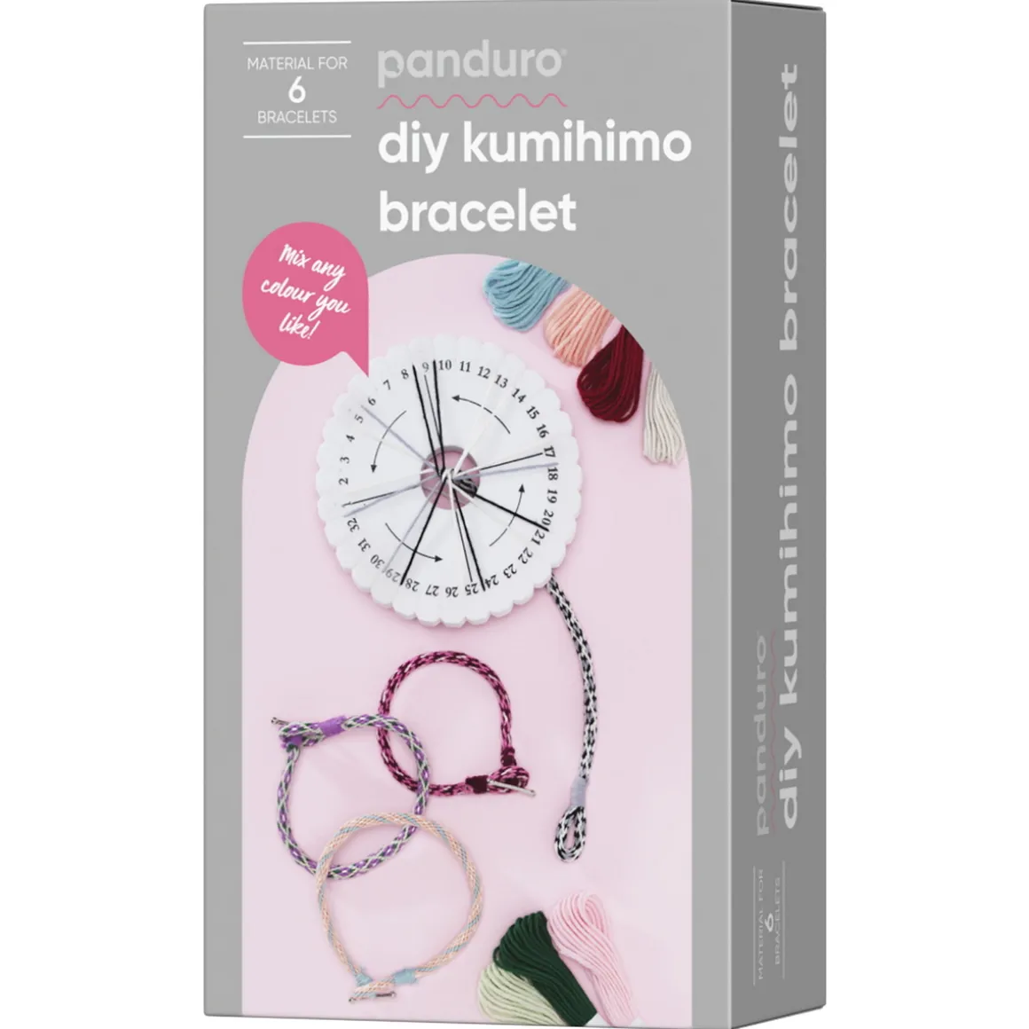 Kumihimo-kit med alt du trenger for å lage flotte armbånd med kumihimo-teknikk